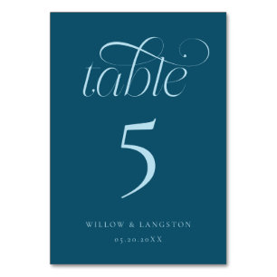 Elegant Trouwtafel Nummer Teal Kaart