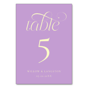 Elegant Trouwtafel Nummer Wisteria Kaart