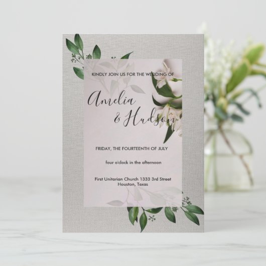 Elegant trouwuitnodiging kaart (Staand voorkant)