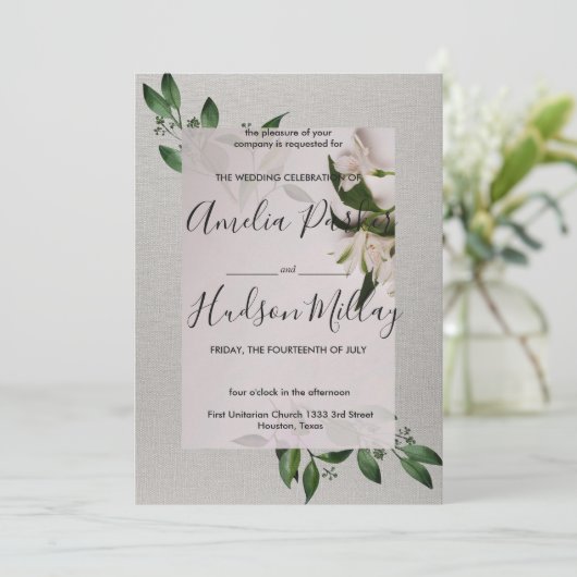 Elegant trouwuitnodiging kaart (Staand voorkant)