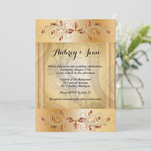 Elegant trouwuitnodiging kaart (Staand voorkant)