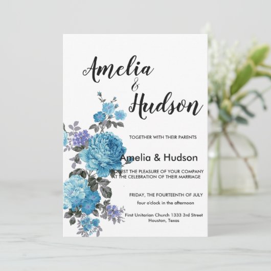 Elegant trouwuitnodiging kaart (Staand voorkant)