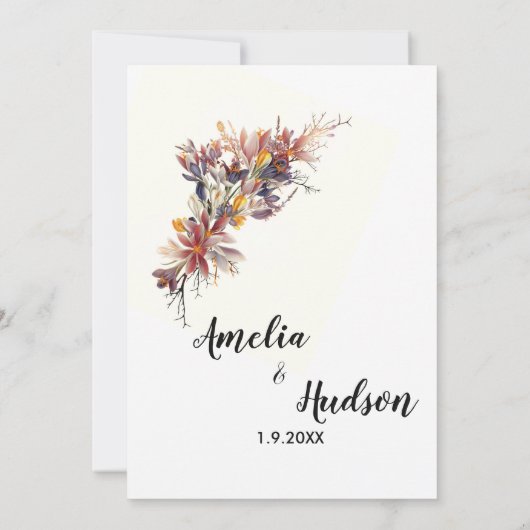 Elegant trouwuitnodiging kaart (Achterkant)