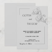 Elegant trouwuitnodiging kaart (Voorkant / Achterkant)