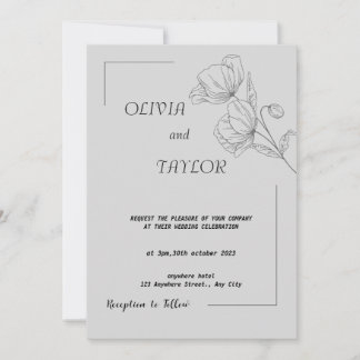 Elegant trouwuitnodiging kaart