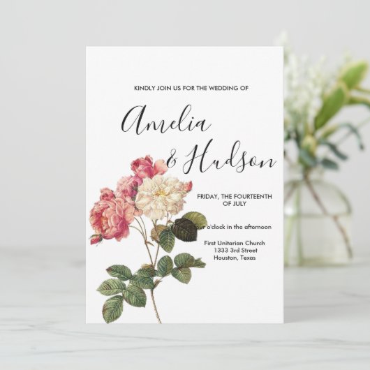 Elegant trouwuitnodiging kaart (Staand voorkant)