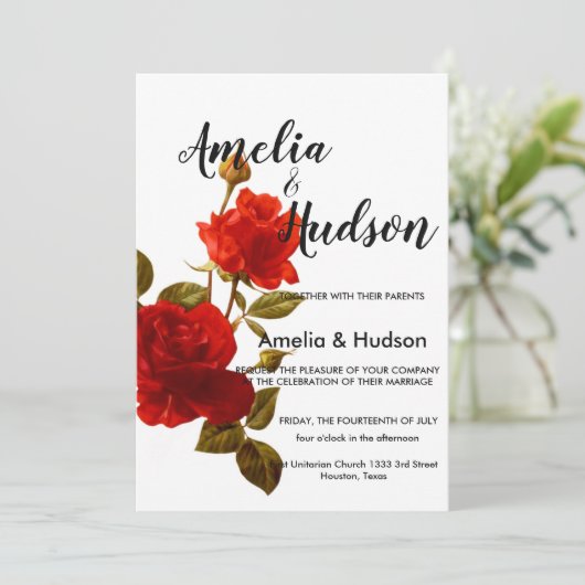 Elegant trouwuitnodiging kaart (Staand voorkant)