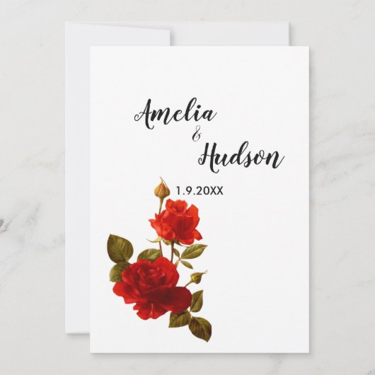 Elegant trouwuitnodiging kaart (Achterkant)