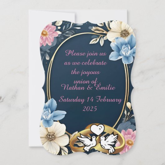 Elegant trouwuitnodiging kaart (Voorkant)