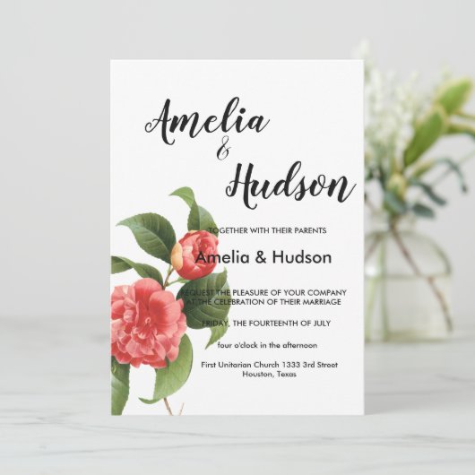 Elegant trouwuitnodiging kaart (Staand voorkant)