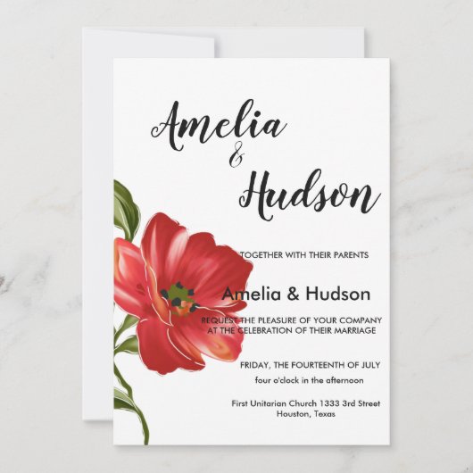 Elegant trouwuitnodiging kaart (Voorkant)