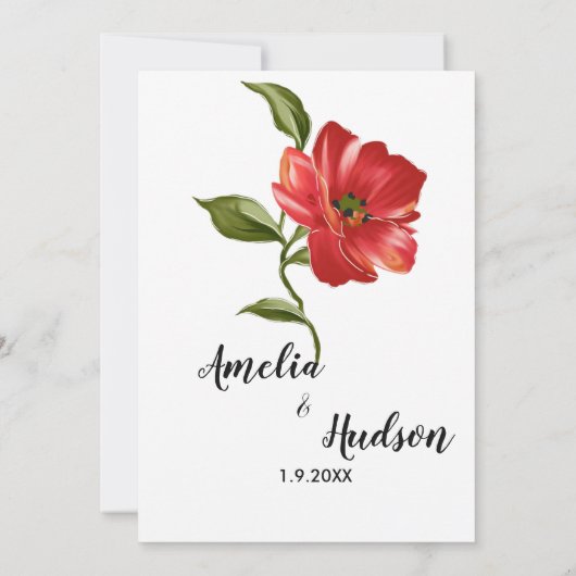 Elegant trouwuitnodiging kaart (Achterkant)