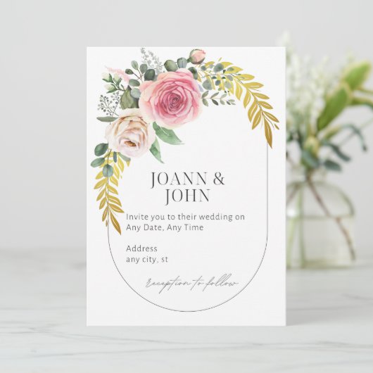 Elegant trouwuitnodiging kaart (Staand voorkant)