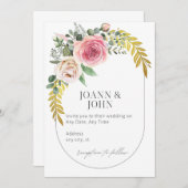 Elegant trouwuitnodiging kaart (Voorkant / Achterkant)