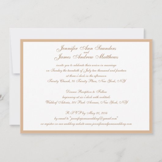 Elegant trouwuitnodiging met lint en kant kaart (Voorkant)