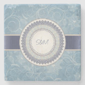 Elegant trouwuitnodiging stenen onderzetter (Voorkant)