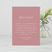 Elegant trouwweekendprogramma | Roze rood Kaart (Staand voorkant)