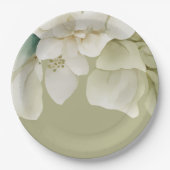 Elegant Trouwzaal Loofwerk Gedempt Groen Papieren Bordje (Voorkant)