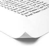 Elegant trouwzaalstoelenkaart in sierlijk schrift poster (Hoek)