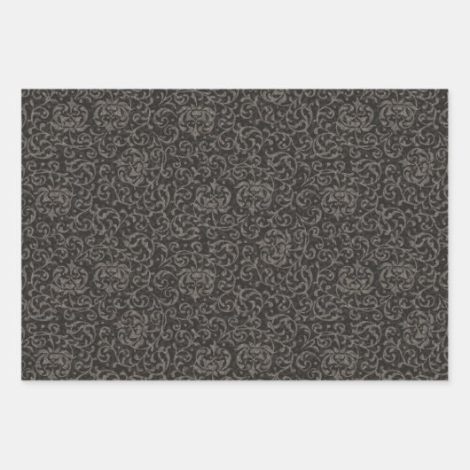 Elegant Tudor Roos Damask Inpakpapier Vel (Voorkant 3)