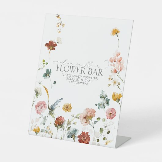 Elegant Tuin Bloemen Vrijgezellenfeest Bloemenbar Reclamebord Met Voetstuk (Voorkant)