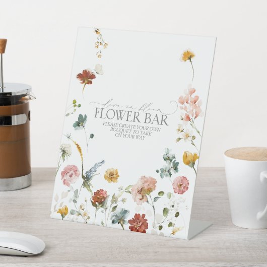Elegant Tuin Bloemen Vrijgezellenfeest Bloemenbar Reclamebord Met Voetstuk (Insitu)