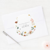 Elegant Tuin Bloemen Waterverf Baby shower Ronde Sticker (Envelop)