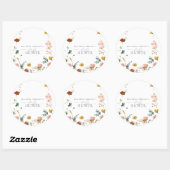 Elegant Tuin Bloemen Waterverf Baby shower Ronde Sticker (Vel)