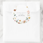 Elegant Tuin Bloemen Waterverf Baby shower Ronde Sticker (Tas)
