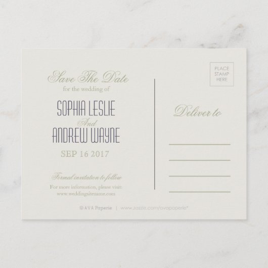 Elegant tuin Floral rustige bruiloft met uitzonder Aankondigingskaart (Achterkant)