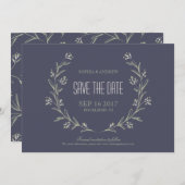 Elegant tuin Floral rustige bruiloft met uitzonder Save The Date (Voorkant / Achterkant)