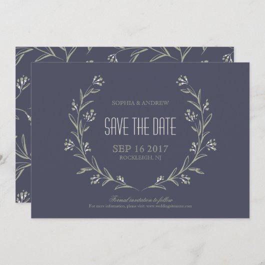 Elegant tuin Floral rustige bruiloft met uitzonder Save The Date (Voorkant / Achterkant)