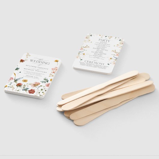 Elegant Tuinbloemen Waterverf Bloemen Programma Handwaaier (Niet-gemonteerd)