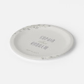 Elegant tuinbouillon rustige bruiloft monogram papieren bordje (Gekanteld)