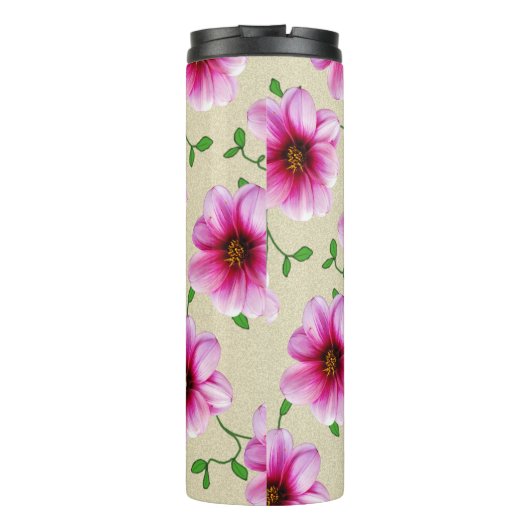 Elegant Tuinroze Bloem Botanische benaming Thermosbeker (Achterkant)