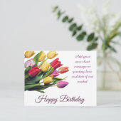 Elegant Tulip Bouquet Birthday Briefkaart (Staand voorkant)