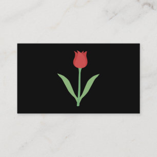 Elegant Tulip-ontwerp op zwart. Visitekaartje