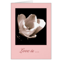 Elegant Tulip'Love is ...." Blanco Wenskaart