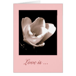 Elegant Tulip'Love is ...." Blanco Wenskaart