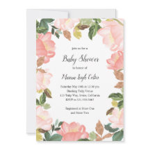 Elegant Tulips Floral Blush Pink Girl Baby shower