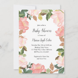 Elegant Tulips Floral Blush Pink Girl Baby shower Kaart