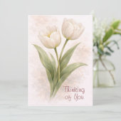 Elegant Tulips Thinking Of You Card Feestdagenkaart (Staand voorkant)