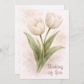 Elegant Tulips Thinking Of You Card Feestdagenkaart (Voorkant / Achterkant)