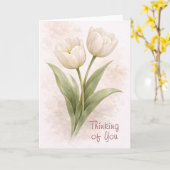 Elegant Tulips Thinking Of You Card Kaart (Gele Bloem)