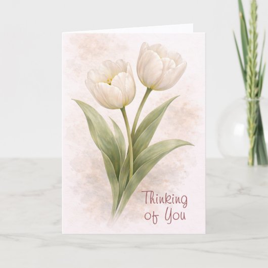 Elegant Tulips Thinking Of You Card Kaart (Voorkant)
