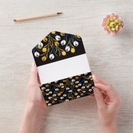 Elegant tulp bloemenpatroon all in one uitnodiging