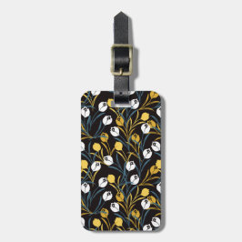 Elegant tulp bloemenpatroon bagagelabel