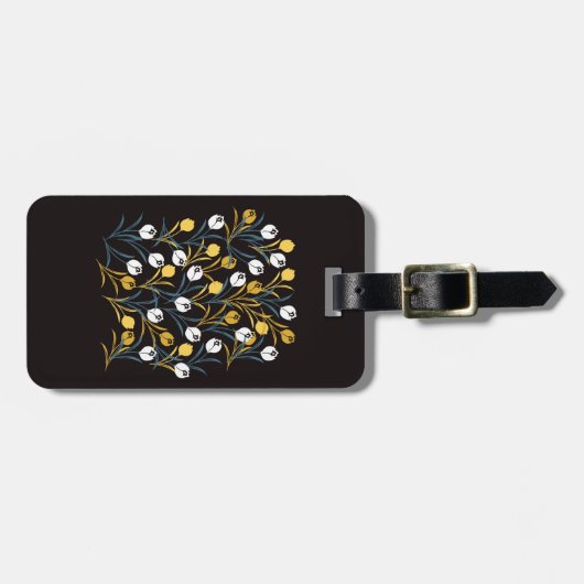 Elegant tulp bloemenpatroon bagagelabel (Voorkant horizontaal)