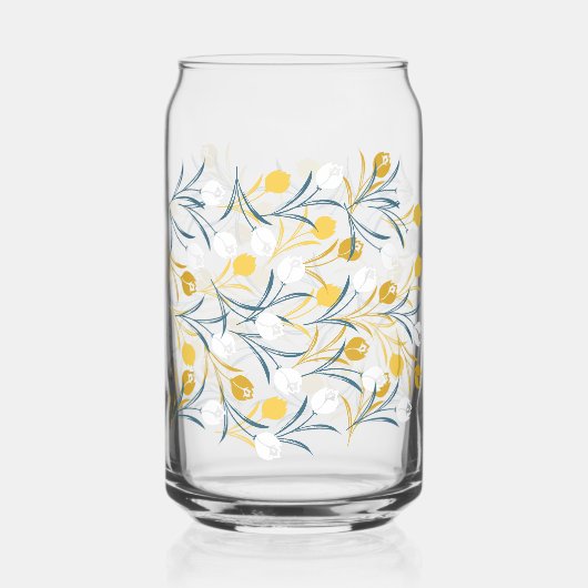 Elegant tulp bloemenpatroon blikvorm glas (Voorkant)