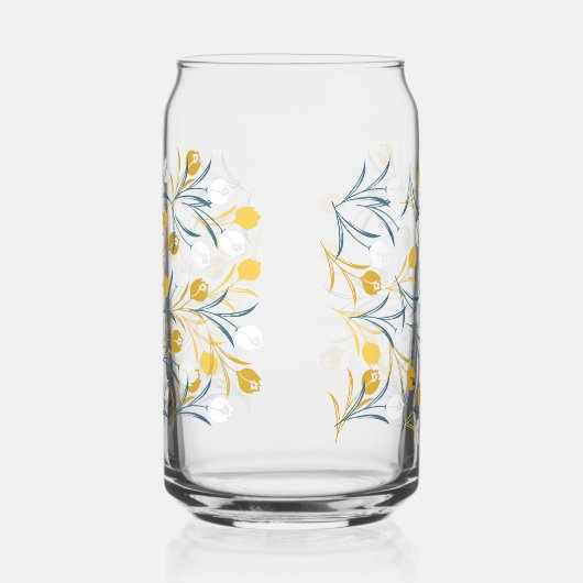 Elegant tulp bloemenpatroon blikvorm glas (Links)